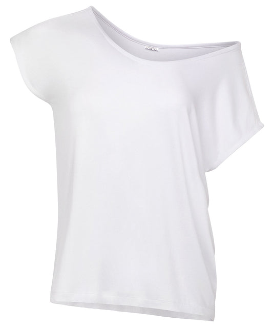 Women's Off Shoulder Shirts - Casual Loose Short Sleeve - White